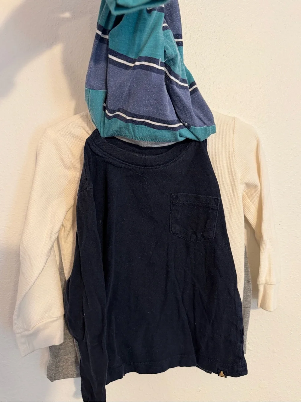 Carter's Teal, Navy & White Striped Long-Sleeve Tee